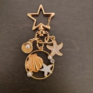 Dainty sea shells keychain bag charm